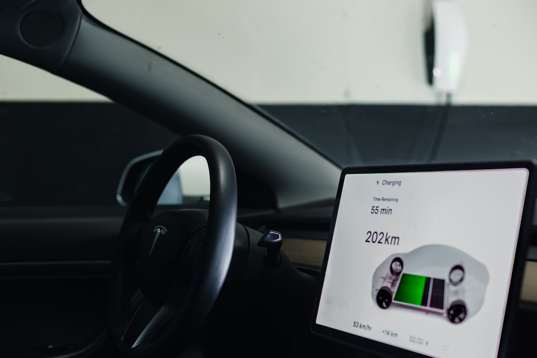 a picture of a car dashboard with a display on the dashboard